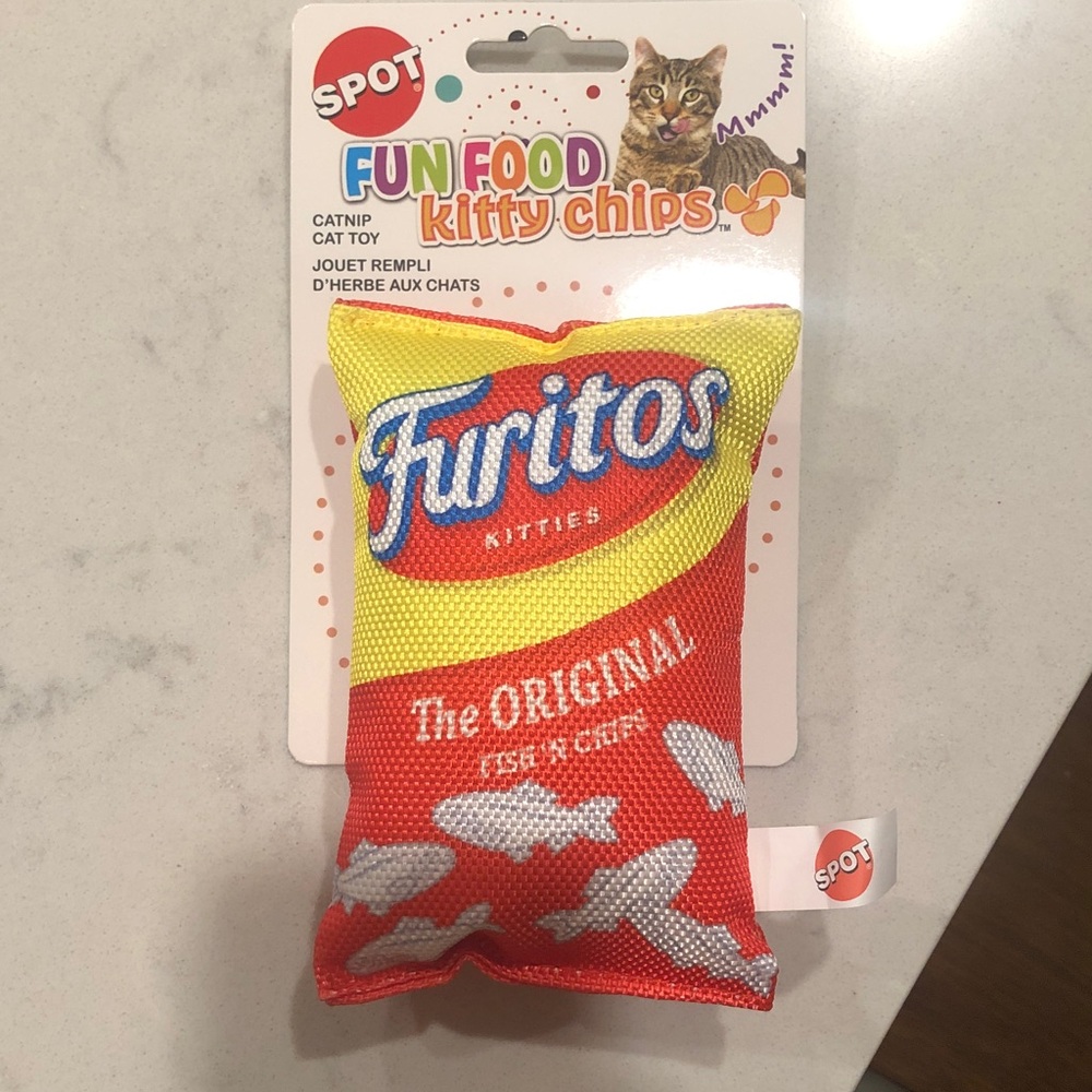 Fun Food Kitty Chips Catnip Toy - Red and Yellow Furitos